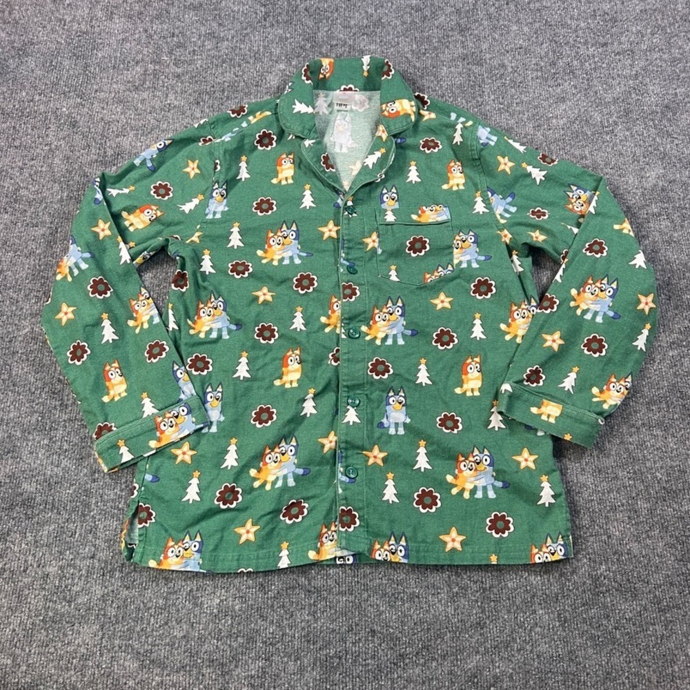 Hanna Andersson XS Bluey Pajama Top Flannel Cartoon Cozy Holiday Lounge